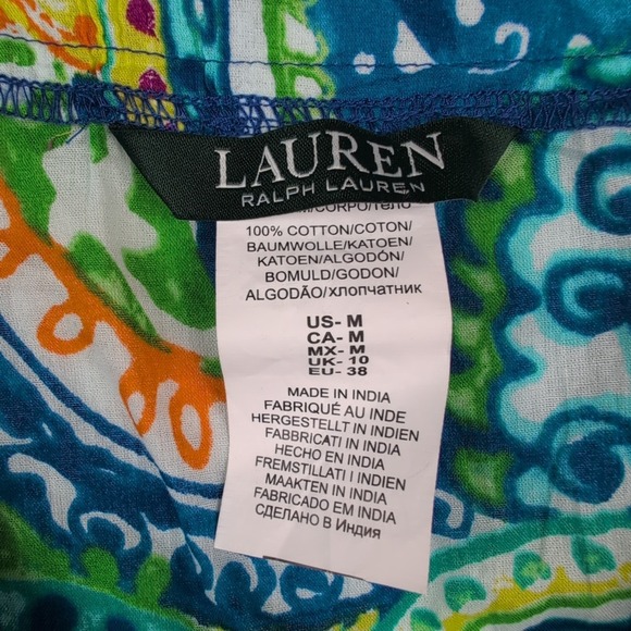 NWT Lauren Ralph Lauren Swimsuit Cover Up Sz Medium Abstract Paisley Tunic - Picture 4 of 9